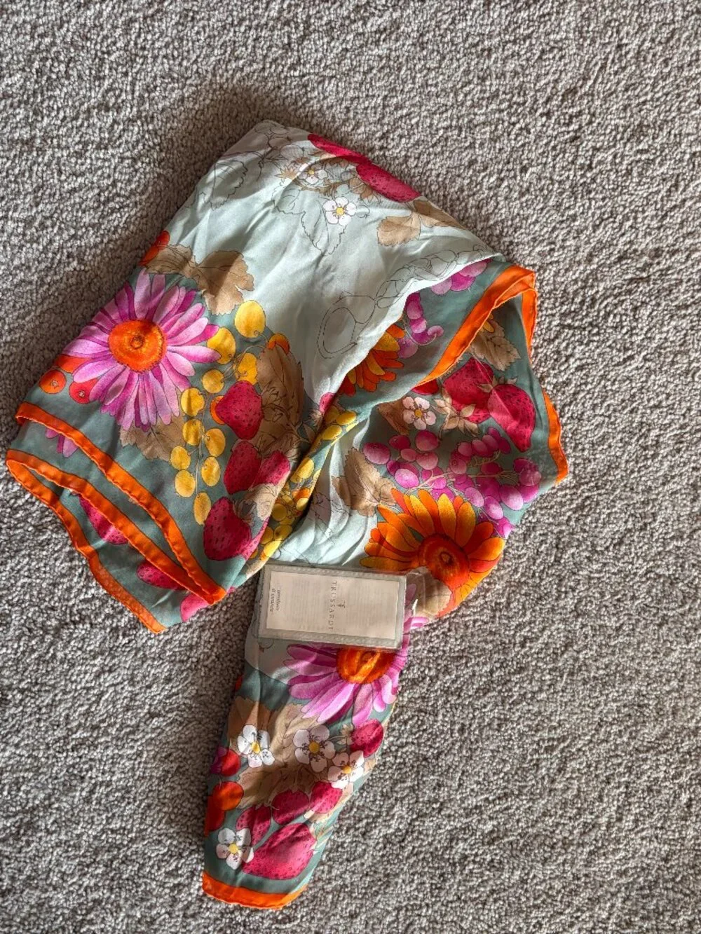 Vintage Trussardi Silk Scarf with CoA Attached